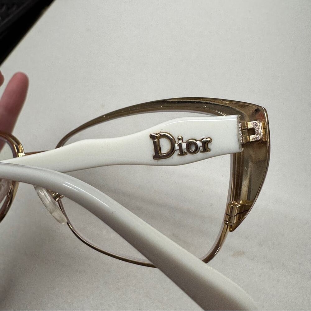 Christian Dior White & Gold Frame Womens Glasses Perception Made in Italy - Picture 3 of 8